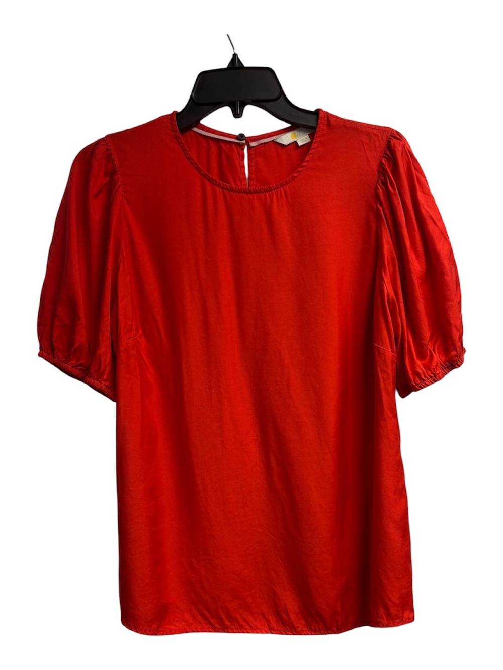 Boden Viscose/Silk Red Puff Sleeve Blouse Size 10